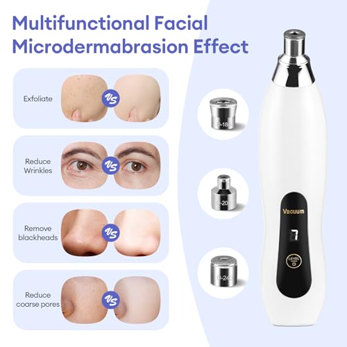 Diamond Microdermabrasion Machine, 7 Suction Modes Professional Microdermabrasion Machine, 60KPg Blackhead Remover Portable Microdermabrasion Device for Personal Home Travel Use