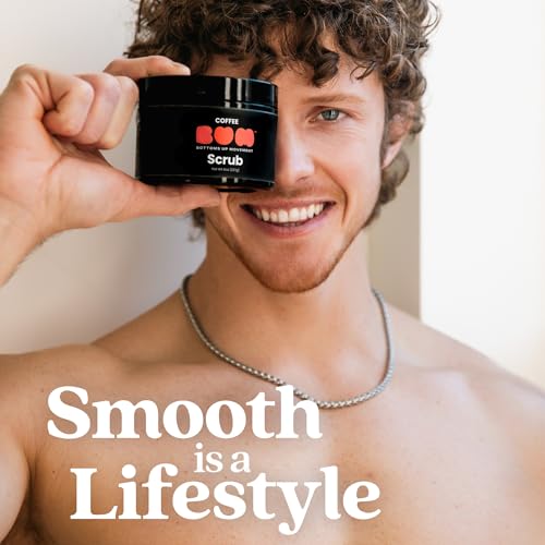 BUM Coffee Sugar Scrub for Body - Coffee Scrub Body Exfoliator with Organic Shea, Coconut Oil, Rosehip, Vitamin E & Jojoba - Moisturizing, Seductively Scented & Subtly Flavored Exfoliant (8 oz)