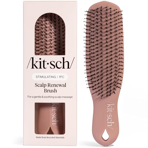 Kitsch Scalp Renewal Brush - Exfoliating & Scalp Massager for Hair Growth, Gentle Head Massage Brush to Remove Buildup, Boost Circulation & Relaxing Head Scrubber for Washing Hair - Terracotta