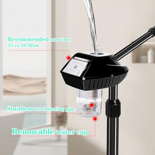 Professional Facial Steamer, Facial Steamer on Wheels with Timer Function, Ozone Face Steamer for Spa, Salon and at Home Use