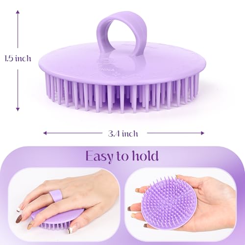 4Pack Hair Scalp Exfoliator Brush Dandruff Cleaning brush, Flexible Scalp Massager, Shower Shampoo Brush for Home, Office, Travel and Pets-BBTL