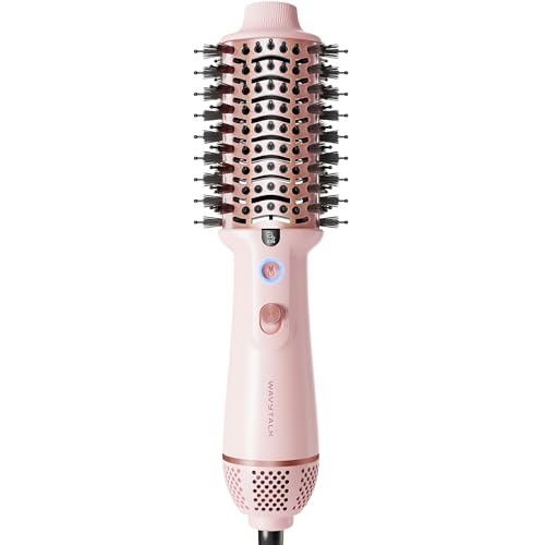 Wavytalk Dual Voltage Hair Dryer Brush for Europe and International Travel, 110V-240V Mini Jet Brush, Ionic Hair Dryer Brush Reduces Damage, Anti-Frizz Straight Hair, Curls and Blowouts, Volumizing