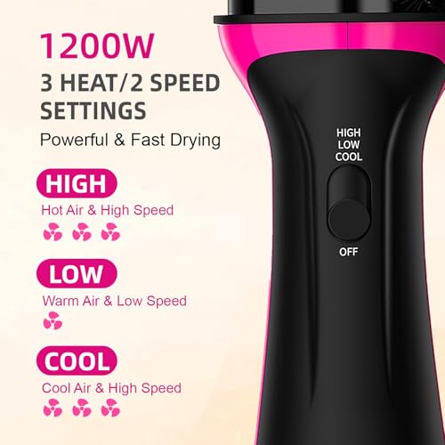 Hair Dryer Blow Dryer Brush in One, Professional Hot Air Brush 4 in 1 One Step Hair Dryer and Styler Volumizer with Negative Ion for Drying, Straightening, Salon for All Hair Types