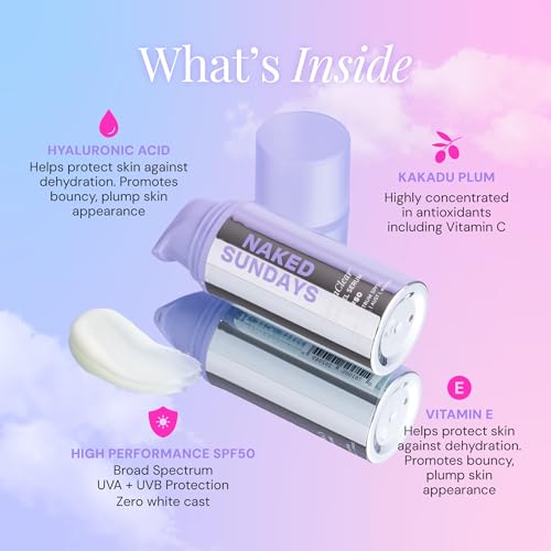 Naked Sundays SPF 50 Clear Facial Sunscreen Serum – CabanaClear™ Invisible Water Gel SPF for Sensitive Skin, Lightweight, Fragrance-Free Daily Face Sunscreen, 30ml