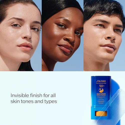 Shiseido Clear Sunscreen Stick SPF 50+ - Invisible Broad-Spectrum Face Sunscreen - Wear Under & Over Makeup - Lightweight Formula - All Skin Types