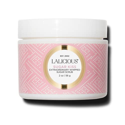 LaLicious Sugar Kiss Extraordinary Whipped Sugar Scrub - Cane Sugar Body & Foot Scrub, Exfoliating & Moisturizing Skin Care with Coconut Oil & Honey, No Parabens (2oz)