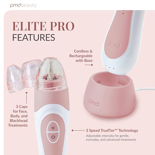 PMD Beauty Personal Microderm Elite Pro - At-Home Use, Facial Exfoliator Tool, Microdermabrasion Machine Kit for Face and Body Skincare