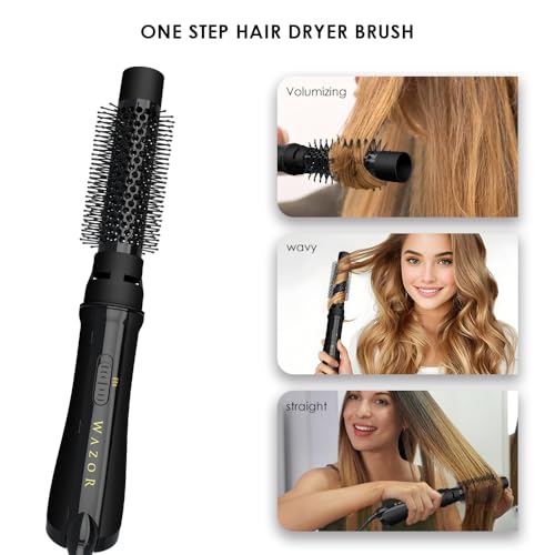 Lightweight Hot Air Brush | Upgraded 4-in-1 Blow Dryer & Volumizing Styler | Ionic Ceramic Titanium Barrel for Anti-Frizz, Shiny & Salon-Smooth Hair