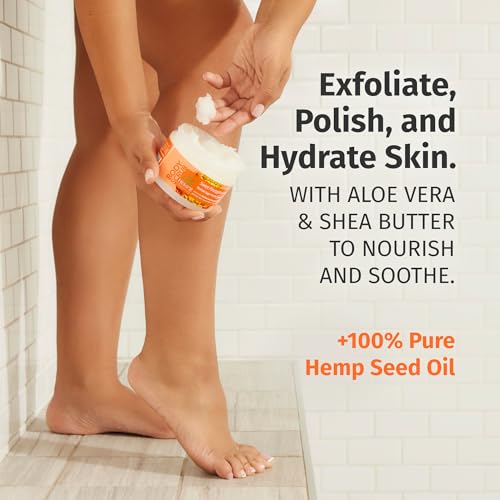 HEMPZ Sugar Body Scrub All Natural Exfoliating Shea Butter, Sugar, and Salt - For Women, Men, and Teens, 7.3 fl oz (Pineapple & Honey Melon)