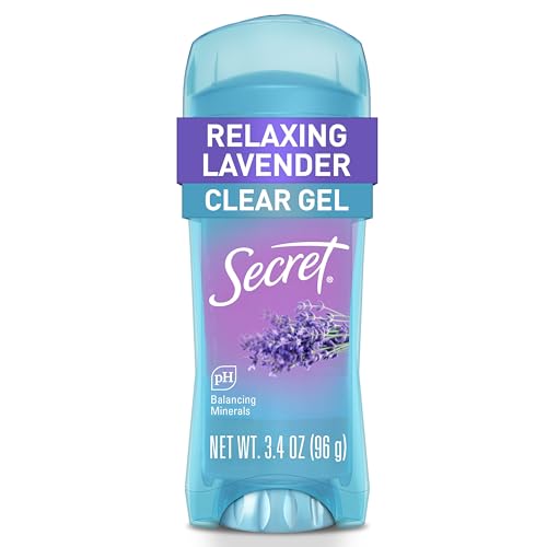 Secret Fresh Antiperspirant Deodorant for Women, 72hr Breathable Sweat & Odor Protection, Instant Freshness & Gentle, PH Balancing Minerals, Clear Gel, Relaxing Lavender Scent, 3.4 oz