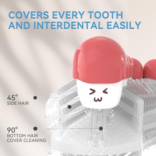 Adult Sonic Automatic Electric Toothbrush, 360° Oral Cleaning Stain Whitening, IPX7 Waterproof Rechargeable, u-Shape Brush Head*3+Straight Handle Brush Head*2 (Blue)