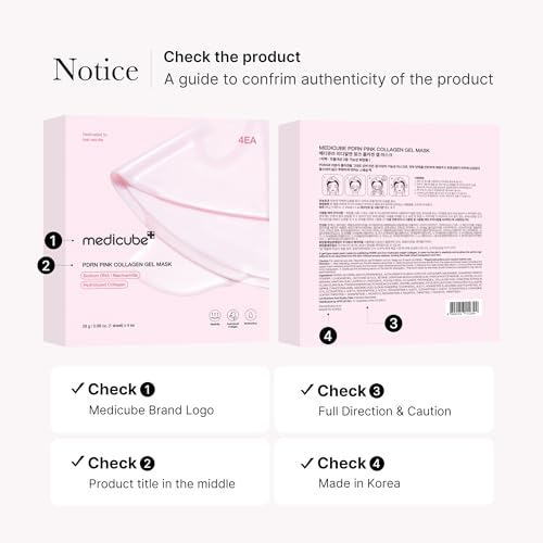 medicube Salmon DNA PDRN pink collagen jelly gel mask | overnight face mask for glass glow skin- elasticity, hydrating, firming and moisturizing | korean skincare, 28g, 4ea