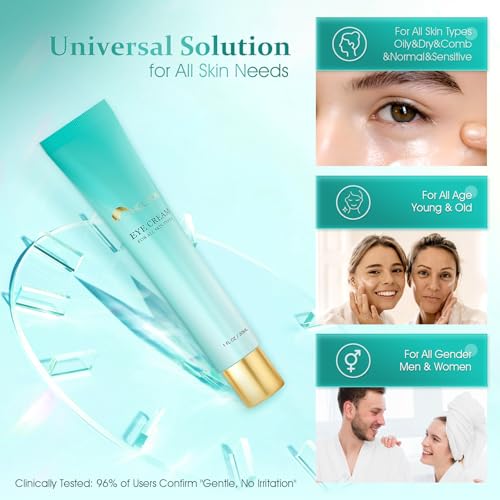 HOLYOM Advanced Eye Cream for Eye bags - Targeted Solution for Puffiness, Wrinkles, Dark Circles, and Firmness - Temporary Firming & Tightening Treatment - Wrinkle Filler, Natural Infusions 1 oz