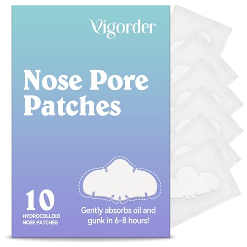 Nose Pore Patches, Hydrocolloid Nose Patches, Targets Pimple, Pores & Oil (10 Pack)