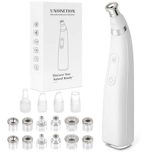 UNOISETION Diamond Microdermabrasion Machine, Portable Blackhead Remover Pore Vacuum, Dermabrasion Facial Machine for Exfoliation & Blackhead Removal