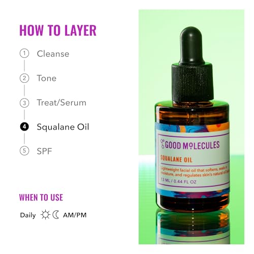 Good Molecules Squalane Oil - Moisturizer for Face, Skin, and Hair, Plumping, Firming, Anti-Aging - Skincare for Face to Hydrate and Calm the Skin