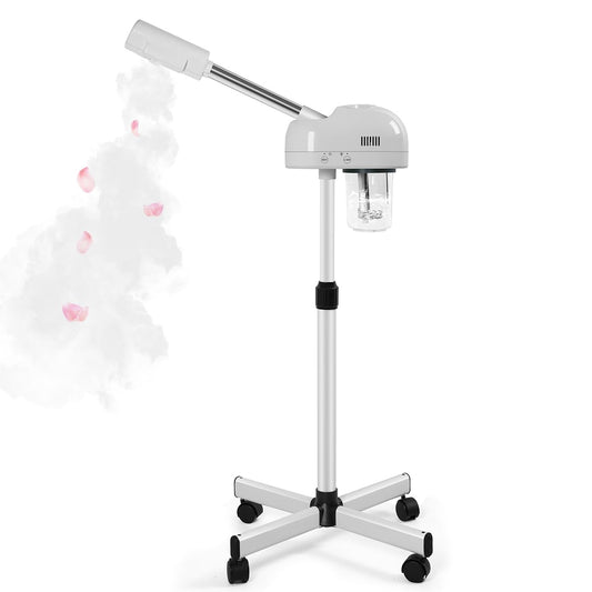 TASALON Professional Facial Steamer, Hot Mist Spray, Vaporizador Facial Steamer for Esthetician, Height Adjustable, SPA at Home, White