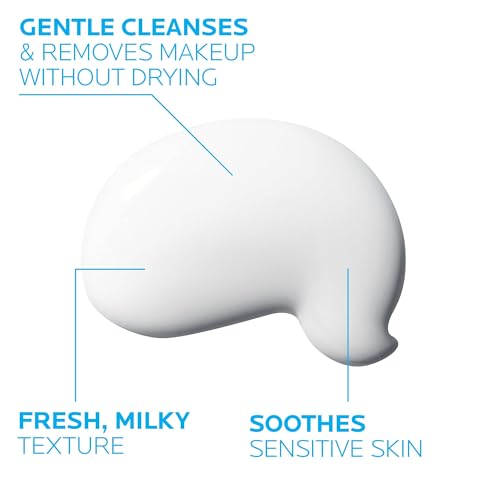 La Roche-Posay Toleriane Dermo Facial Cleanser for Face & Eyes, Gentle Face Wash and Makeup Remover, Milky Texture, Fragrance Free, Preservative Free