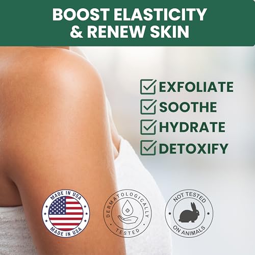 Pure Tea Tree Oil Body & Foot Scrub, Himalayan Salt Exfoliating Scrub with Stem Cells & Shea Butter, Antifungal Defense, Acne Support, Itchy Skin Relief, Removes Dead Skin & Rough Patches