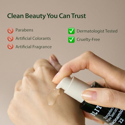 BLITHE Targeted Pore Serum with 22% Niacinamide for Oil Control, Pore Minimizer for Face, Korean Skin Care | Valentines Day Gifts For Her,1 fl oz