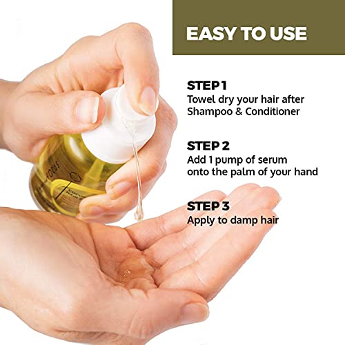 Perfect Hair Coconut Oil Hair Serum - Natural Hair Oil Infused with Raw Virgin Olive Oil, Sweet Almond and Keratin - Smoothing Hair Oil for Frizzy, Dry & Damaged Hair - 50ml (1 Pack)