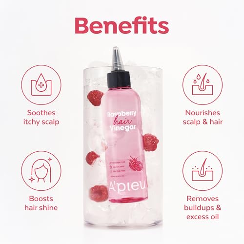 A’PIEU Raspberry Hair Vinegar Rinse - Scalp Clean & Detox for Oily and Itchy Scalp, Buildup & Dandruff Scalp Treatment, pH-Balancing for Fresh and Shiny Hair. Korean Haircare. 6.76 fl oz