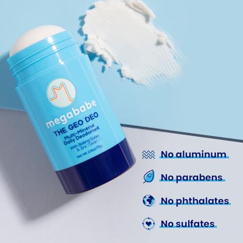 Megababe Daily Deodorant - The Geo Deo with 72 hour Odor Protection Multi-Minerals, Aluminum-Free, All Natural, 2.6 oz