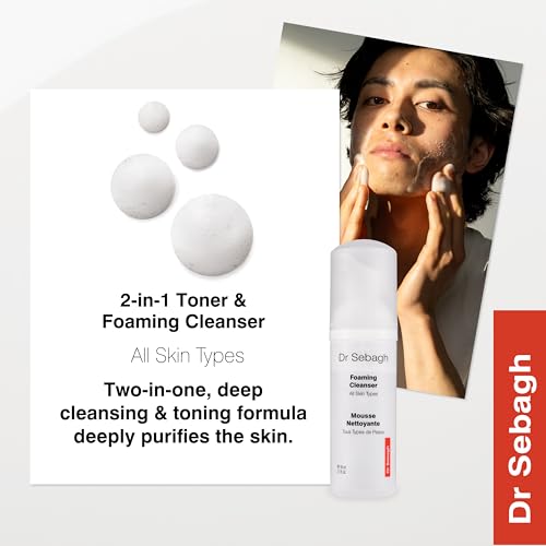 Dr Sebagh 2-in-1 Toner & Cleanser (1.7 fl oz) - Gentle Face Wash - Deep Pore Cleanser & Makeup Remover - Foam Cleanser for Oily Skin - Award-Winning