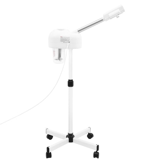 Professional Facial Steamer for Clean Skin, LCD Facial Steamer with Hot Nano Mist &Timer Function, 600ml Tank, for Home Spa & Salon, Deep Cleansing & Hydrating, White