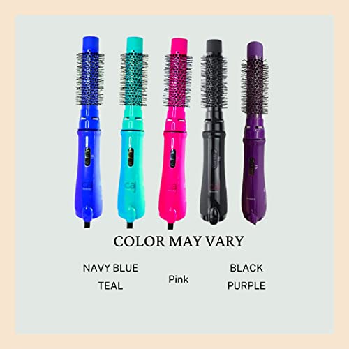 CAJ 3-in-1 Hair Dryer One-Step Volumizer Negative Ion Hair Straightening Curling Hot Air Dryer Short and Long Hair Brush 1" Inch Styler Wand