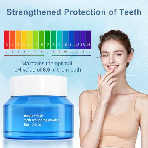 2PCS Teeth Whitening Powder, Fast Stain Removal, Dentist-Recommended for Sensitive Tooth, Enamel Safety, Effectively Removes Coffee, Wine, and Tobacco Stains, Mint Fresh Breath (0.5 Ounce (Pack of 2))