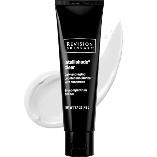 Revision Skincare Intellishade® Clear SPF 50, Anti-Aging Sunscreen for Face, Oil-Free Daily Moisturizer with SPF, Peptides & Vitamin C, Invisible Hydrating Broad-Spectrum Sunscreen, 1.7 oz