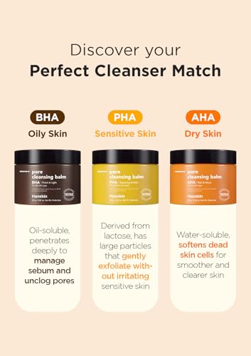 Hanskin BHA Pore Cleansing Balm – Korean Melting Balm Cleanser, Gentle Makeup Remover for Oily & Combination Skin | Solid-to-Oil Cleanser with BHA & Nourishing Oils | K-Beauty | 2.82 oz