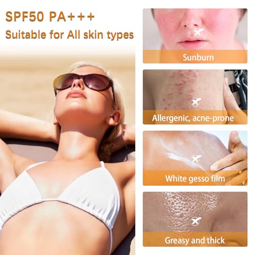 Reef Safe Sunscreen Stick SPF 50+ Broad Spectrum UVA/UVB Protection Water Resistant 80 Min Face & Body with Ceramides & Squalane Travel Size Sunscreen 0.63oz/18g (1 Pack)