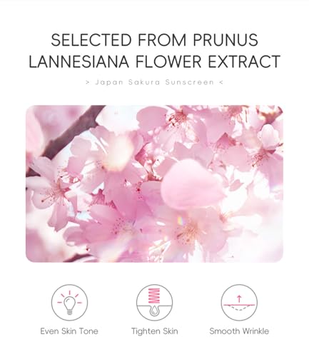 Hydrating Sunscreen SPF 50 – 2Packs Lightweight Hydrating JAPANESE SAKURA Face & Body Sunscreen, Moisturizing Isolation Cream Non-Greasy, Fast-Absorbing, No White Cast