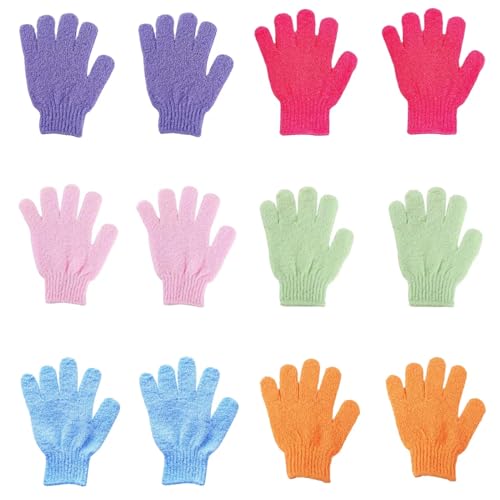 12 Pcs Exfoliating Bath Gloves,Deep Scrubbing Dead Skin Shower Gloves for Beauty Spa Massage Skin Shower Body Scrubber and Suitable for Men,Women