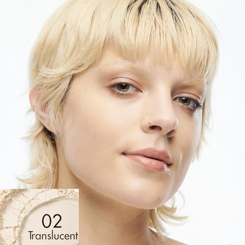 2 IN 1 Powder Sunscreen For Face【SPF 35】【Oil Control】【Lightweight】Matte Finish Mineral Sunscreen Setting Powder For All Skin，02-Translucent