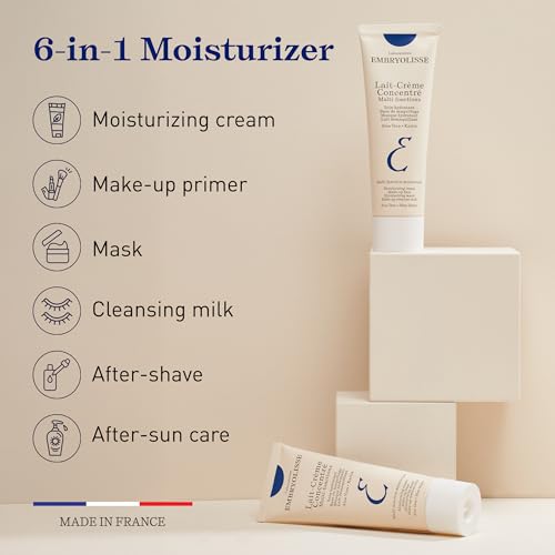 Embryolisse Lait-Crème Concentré, Multifunction Daily Face Moisturizer and Makeup Primer, Suitable for All Skin Types. French Face Cream With Shea Butter & Aloe Vera
