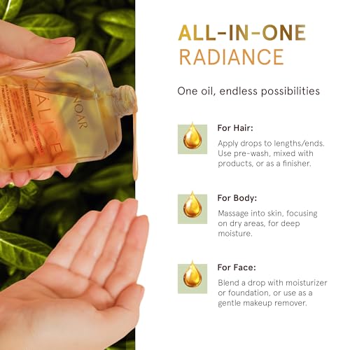 INOAR Kalice Óleo Essential Oil Blend Multi-Purpose Moisturizing & Regenerating Serum for Hair, Face & Body, 3.4 fl oz