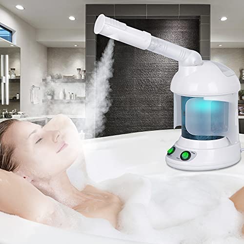 SUPER DEAL Hair Steamer PRO 3 in 1 Multifunction Ozone Facial Steamer with Bonnet Hood Attachment, Hair Therapy & Face Steamer for Personal Care Use at Home or Salon