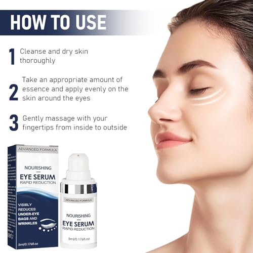 Rapid Reduction Eye Serum, Advanced Formula Instant Eye Serum, Anti Aging Serum Visibly Reduces Under-eye Bags, Nourishing Eye Serum, Suitable For All Skin Type (2Pcs)