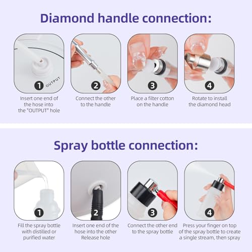 IeBilif Diamond Microdermabrasion Dermabrasion Machine Professional for Blackhead Removal, 3 in 1 Diamond Microdermabrasion Machine with Vacuum Spray, Home Use Facial Skin Care Dermabrasion Kit