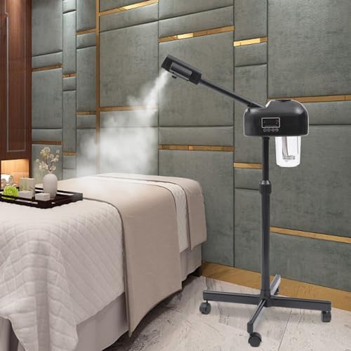 750W Professional Facial Steamer, Hot & Cold Mist, Height Adjustable Esthetician Face Steamer, 0-20min Timer, Facial Steamers for Skin Deep Cleaning for Home Spa Beauty Salon