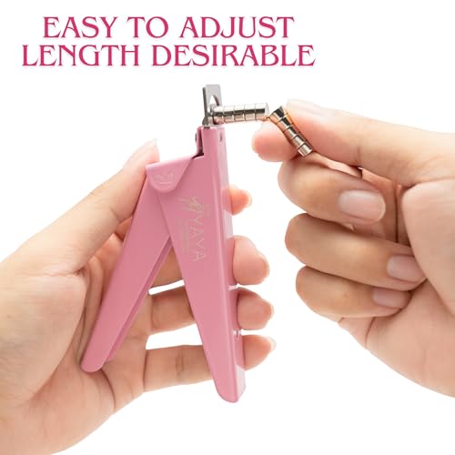 Yaya Acrylic False Nail Clippers with Magnets,Nail Cutters for Nail Tips,Nail Tip Cutter with Length Measurement, Acrylic Nail Cutter with Sizer Magnets, Manicure Tool for Salon Home Nail Art.