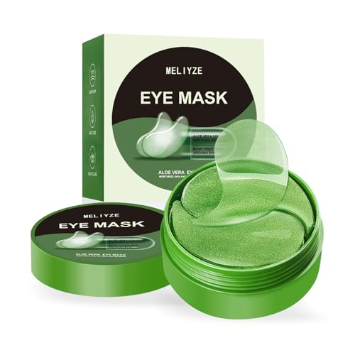 ZACUEEOCY Aloe Vera Eye Masks, 60 Pcs, Puffy Eyes and Dark Circles Treatments – Look Younger and Reduce Wrinkles and Fine Lines Undereye, Improve and Firm eye Skin - Pure Natural Material Extraction