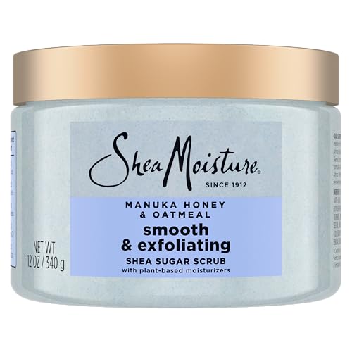 SheaMoisture Shea Sugar Body Scrub Manuka Honey Oatmeal for smooth & exfoliating Smooth and Exfoliating Body scrub with 24h shea moisture nutrients 12 oz