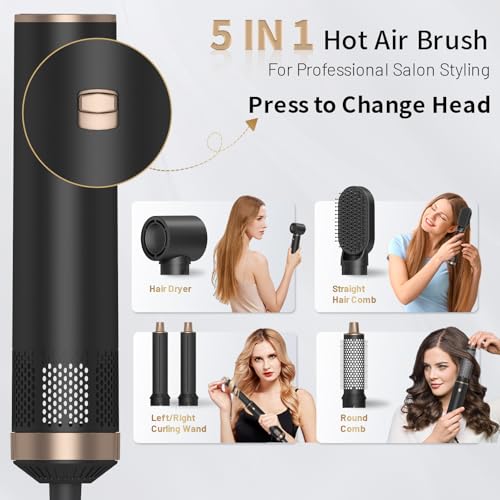 5 in 1 Blow Dryer Brush Ionic Hot Air Styler Hair Dryer Brush Blow Dryer Set Air Curling Wrap Style