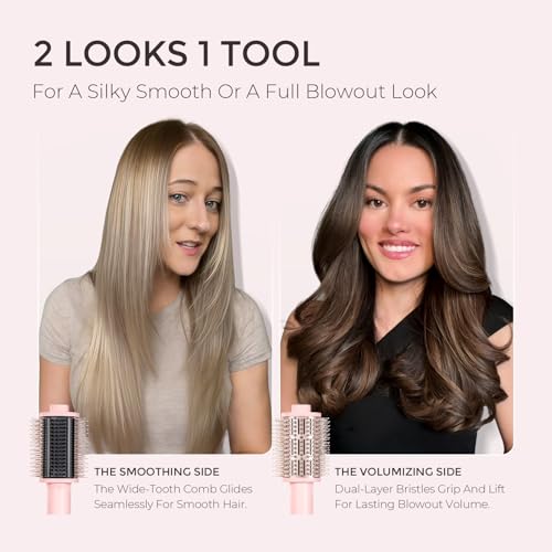 TYMO 4.0 Hair Blow Dryer Brush - Lightweight 3X Faster Drying 5-in-1 Ionic Blowout Hair Dryer Brush Adds Shine, Volume & Fullness for Smooth, Anti-Frizz Straight, Curl & Blowout Styles, Pink