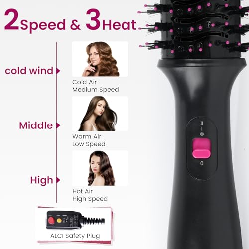 Hair Dryer Brush Blow Dryer in One, Upgraded 4 in 1 Hair Drying Hair Blowout Brush,One Step Hair Dryer and Styler Hot Air Negative Ion Anti-frizz Blowouts, Salon Volumizer & Straightener