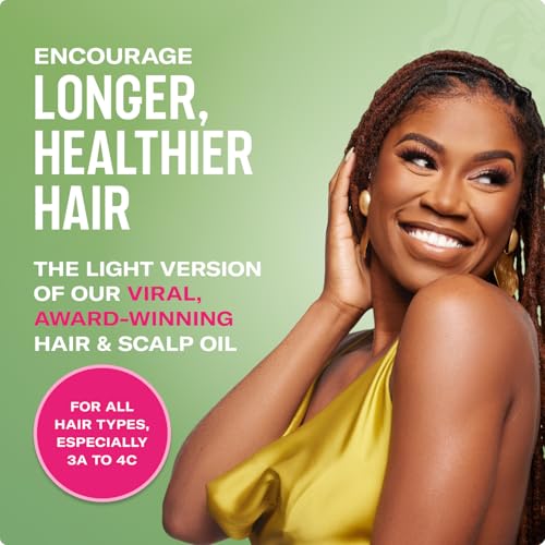 Mielle Organics Rosemary & Mint Light Hair Oil, Split Ends & Dry Scalp Treatment - Infused with Biotin & Essential Oils for Strengthening, Soothing, Moisturizing & Encouraging Longer Hair (2 Oz)